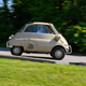 The Lane’s Isetta in motion with Automobile’s Conner Golden behind the wheel. Photo credit: Wes Duenkel